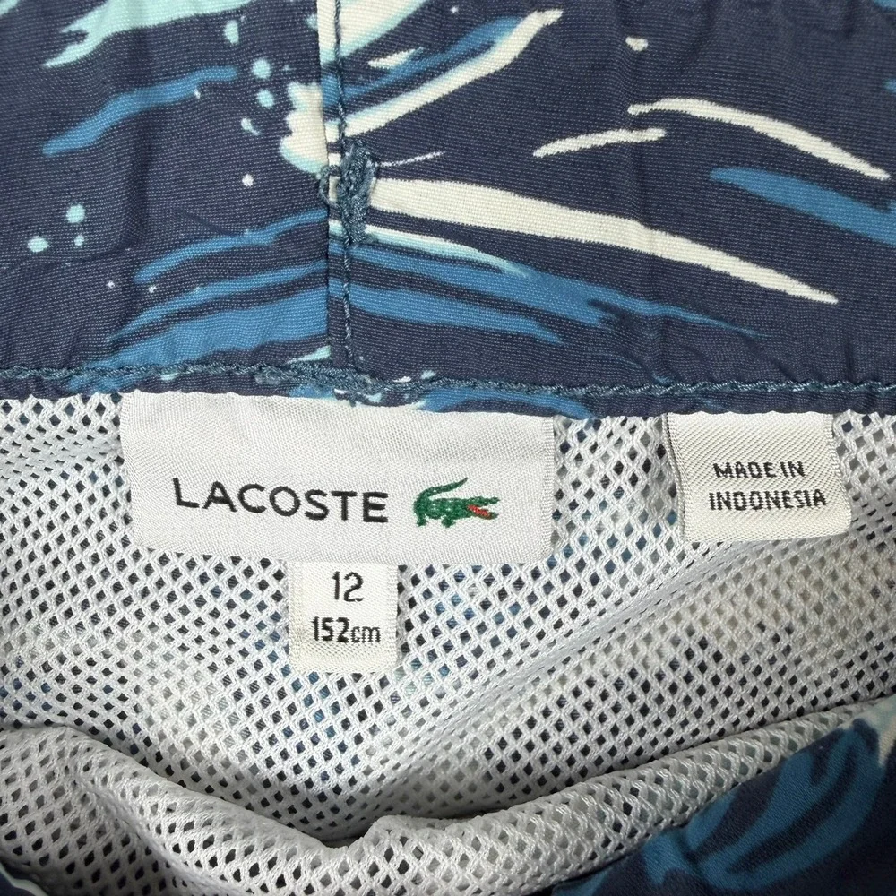 Lacoste‎ Boys Blue Wave Print Swim Trunks Board Shorts Size 12 152cm